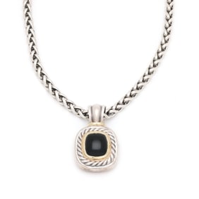 Silver, Gold, and Gem-Set Necklace and Pendant, David Yurman