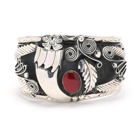 Sterling Silver and Jasper Cuff Bracelet, Mexico