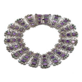 Silver and Gem-Set Collar Necklace, style of Matilde Poulat (Matl)