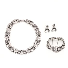 Modernist Sterling Silver Suite, José Luis Flores