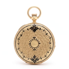 Antique Gold and Enamel Hunter Case Pocket Watch, American Watch Co.