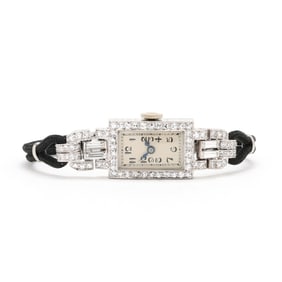 Lady's Art Deco Platinum and Diamond Watch