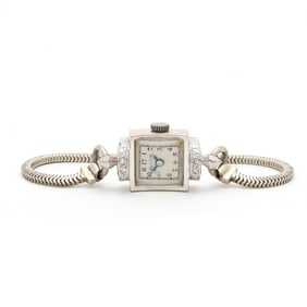 Lady's Vintage White Gold Watch, Bulova