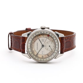 Vintage Stainless Steel Triple Calendar Watch, Movado