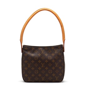 Brown Canvas Looping MM Shoulder Bag, Louis Vuitton
