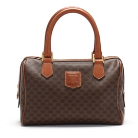 Brown Canvas Boston Bag, Celine