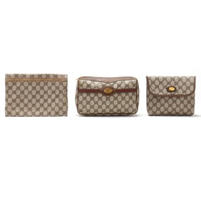 Three Monogram Canvas Travel Pouches, Gucci
