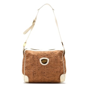 Cork and Leather Shoulder Bag, Gucci
