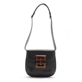 Black Leather Shoulder Bag, Salvatore Ferragamo