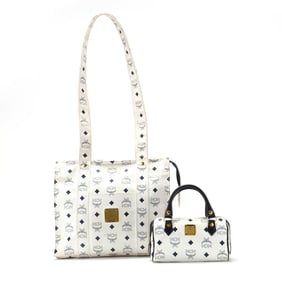 A Leather Shopper Bag and Mini Boston Bag, MCM
