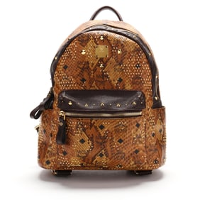 Printed Leather Stark Studded Backpack, MCM