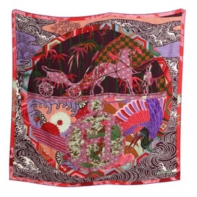 Cashmere and Silk Ex-Libris en Kimonos Scarf, Hermès