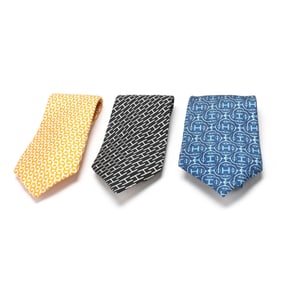 Set of Three Silk Ties, Hermès