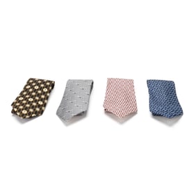 Group of Three Silk Ties, Hermès and a Silk Tie, Chanel