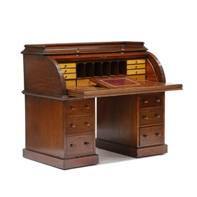 William IV Mahogany Roll Top Desk