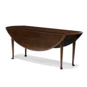 George II Style Banded Oak Drop Leaf Wake Table