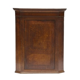 George III Oak Hanging Corner Cupboard