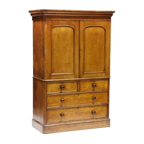William IV Mahogany Linen Press