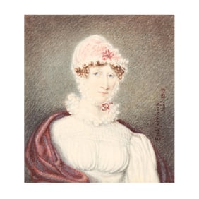 Emily Rebecca Prinsep (English, 1798-1860), Miniature Portrait of a Lady with Bonnet