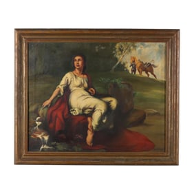 Continental School (Mid 20th Century), Woman and Knight