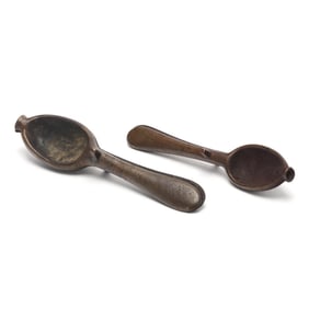 Two North Carolina Pewter Spoon Molds