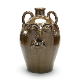Burlon Craig (Vale, NC, 1914-2002), Large Stoneware Face Jug