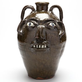 Burlon Craig (Vale, NC, 1914-2002), Large Two Handled Face Jug