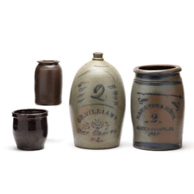 Four Pennsylvania Stoneware Vessels