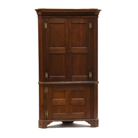 North Carolina Chippendale Walnut Corner Cupboard