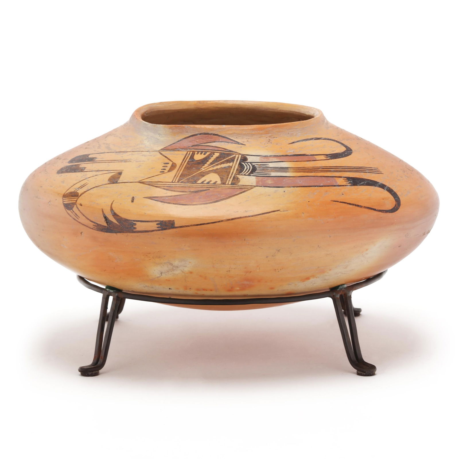 Hopi Seed Pot with Custom Metalwork Stand (1 of 8)