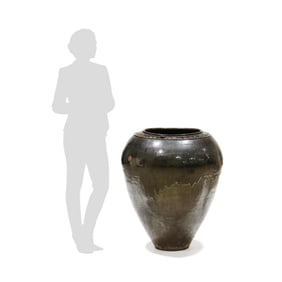 Large Southeast Asian Glazed Earthenware Vessel