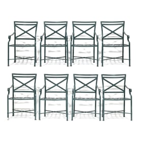Brown Jordan, Set of Eight Venetian Arm Chairs