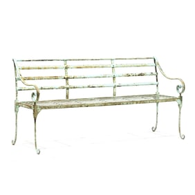 Regency Style Painted Iron Garden Bench