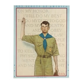 after Norman Rockwell (American, 1894-1978), I Will Do My Best , Signed Poster
