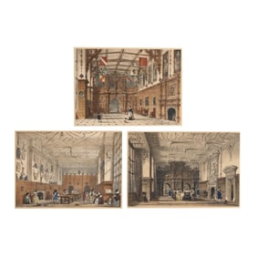 Joseph Nash (British, 1808-1878), Three Framed Prints of Interiors