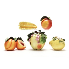 Katherine Houston (American, 20th/21st century), Five Porcelain Fruits