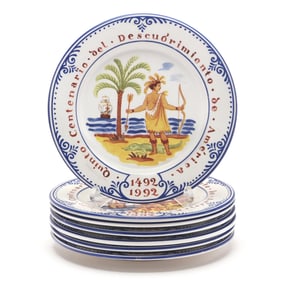 Seven Tiffany & Co. Quinto Centenario Plates