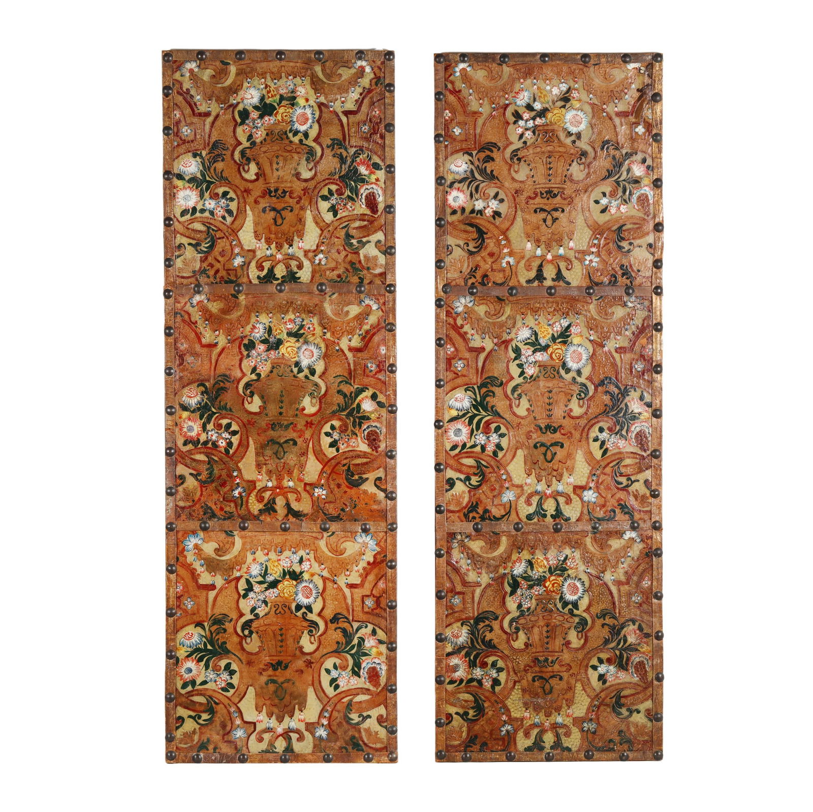 Two Decorative Tooled and Painted Panels (1 of 6)