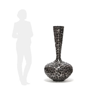 Large Brutalist Metal Floor Vase