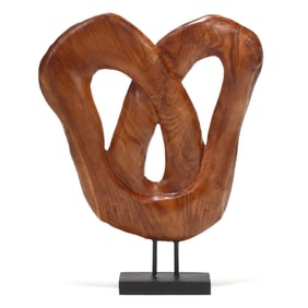 Contemporary Wooden Pretzel Sculpture
