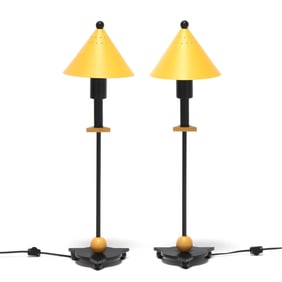 Memphis Milano Style Yellow Table Lamps