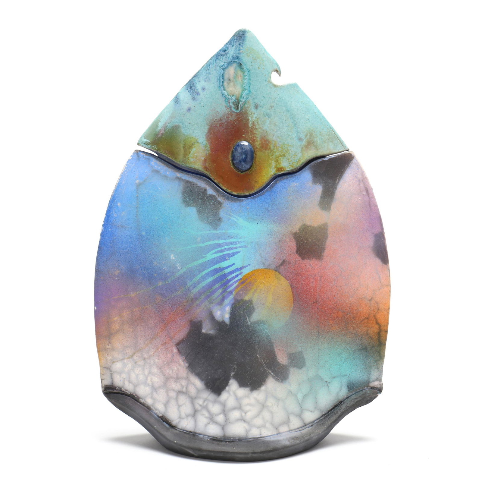 Steven Forbes-deSoule (NC, b. 1948), Raku Fish Vessel (1 of 4)