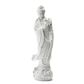 A Chinese Porcelain Blanc de Chine Guanyin