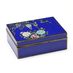 A Japanese Enamel Cloisonne Box by Inaba Company