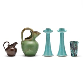 A. R. Cole Pottery (Sanford, NC), Five Signed Vintage Pottery Forms