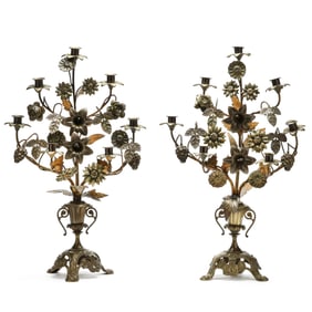 Pair of Brass Bouquet Candelabra