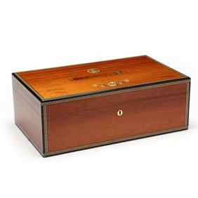 Elie Bleu, Medaille Inlaid Mahogany Cigar Humidor Box
