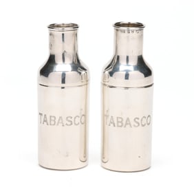 Pair of South African Sterling Silver Tabasco Sleeves