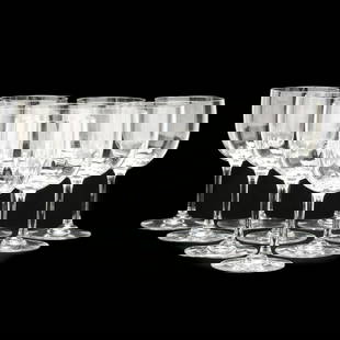 Baccarat, Ten  Montaigne Optic  Tall Crystal Water Goblets: Baccarat, Ten Montaigne Optic Tall Crystal Water GobletsFrance, (10) goblets, all marked to underside. 7 in. From the Collection of a Gentleman, Colfax, North Carolina Additional high-resolution photo