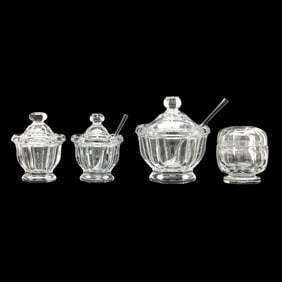 Baccarat, Four Crystal Lidded Jars